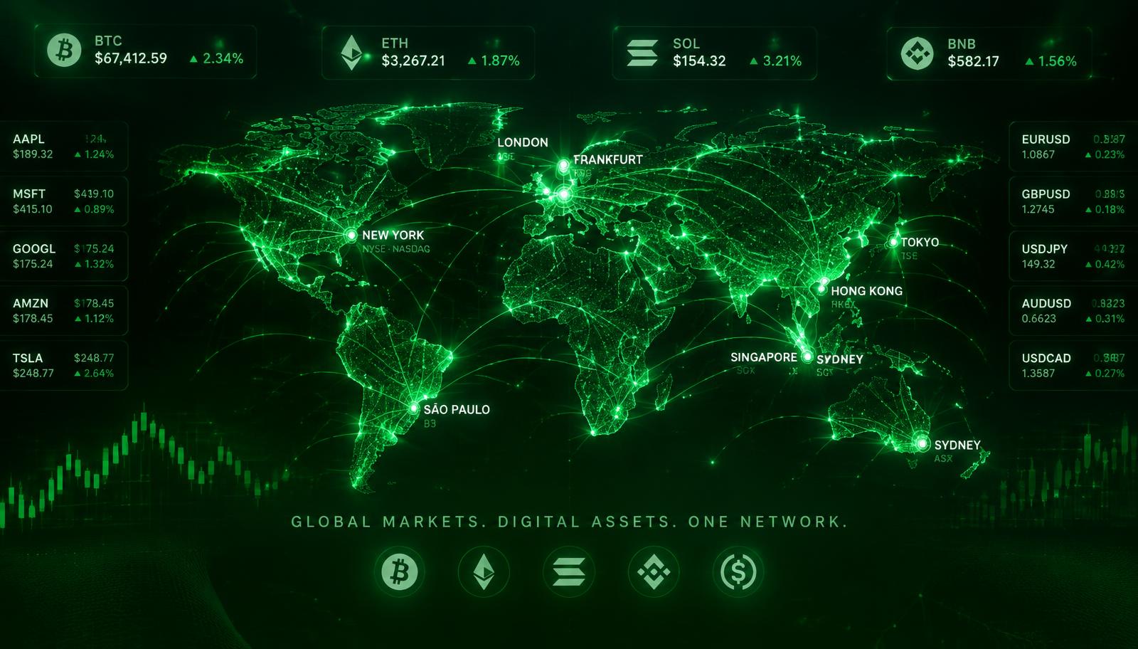 Mercados globales en tiempo real